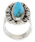 Authentic Sterling Silver Jewelry Turquoise Ring Size 5-1/4 UX34482